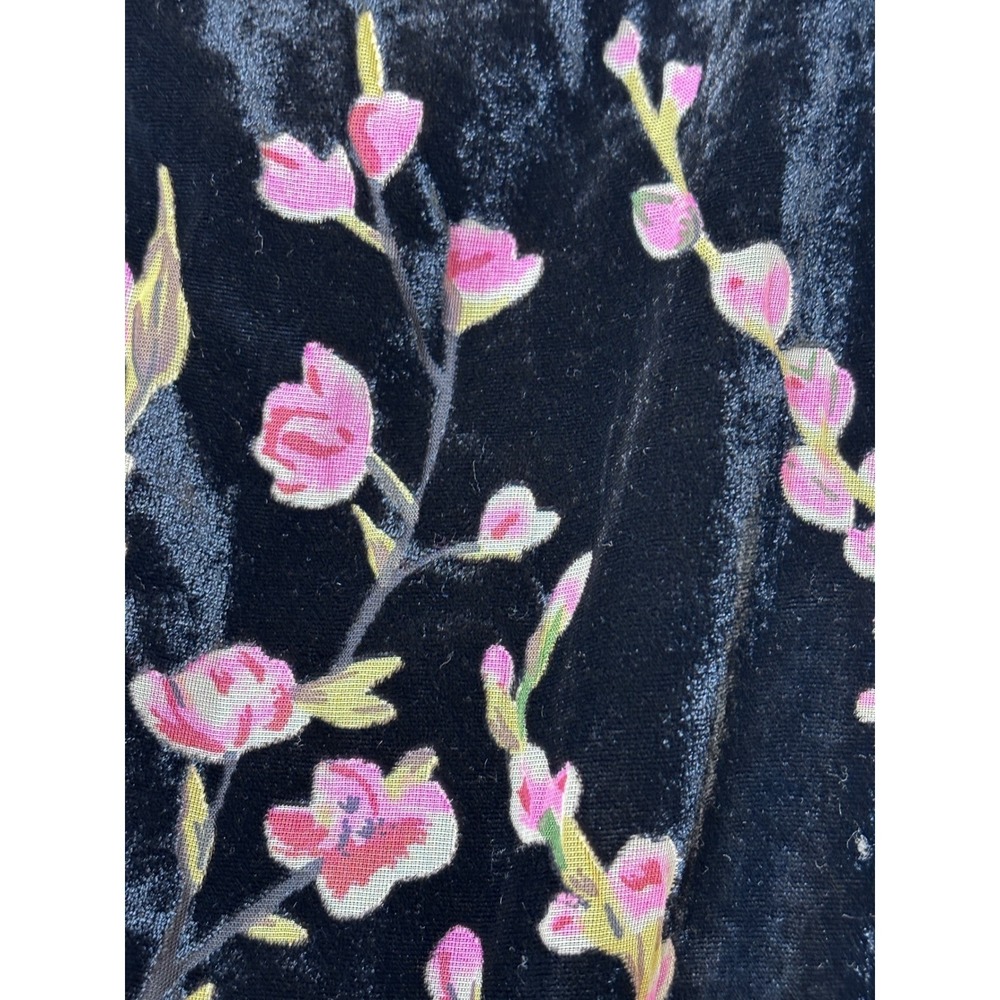 Baltic Born Black Floral Velvet Maxi Dress Sleeveless V-Neck Formal Gown XXL - Picture 7 of 8